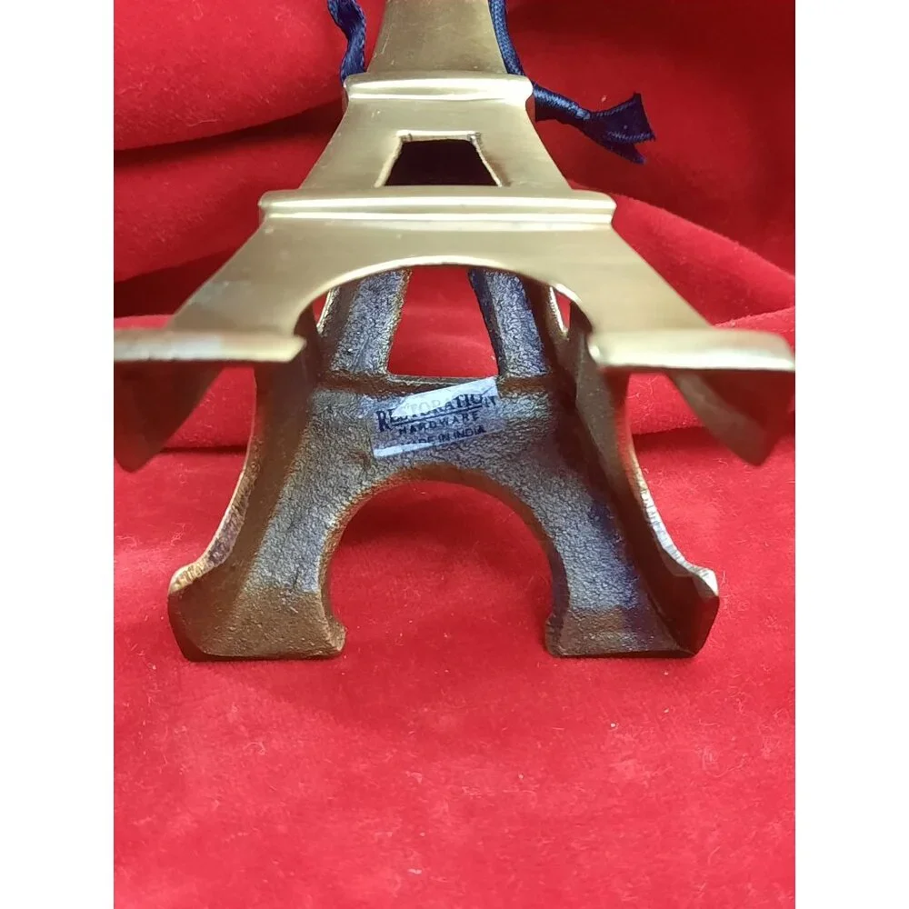 Vintage Restoration Hardware Eiffel Tower Brass Christmas Ornament 1990s
